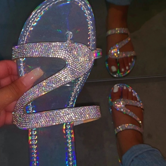 SOLD OUT ❣❣❣❣Diamond Studded Sandals NWT - Picture 3 of 3
